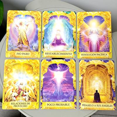 Angel Answers Oracle Deck in spanischer Sprache, 10,4 x 7,3 cm, 44 Stück, Oracle-Karten, PDF, digitaler Reiseführer