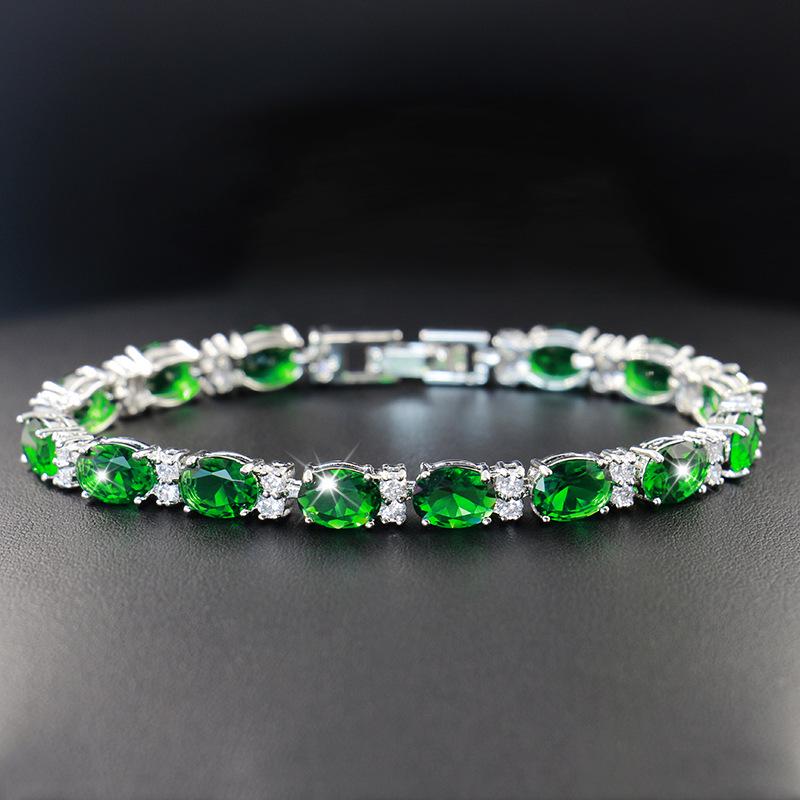 Women's Multicolor Zircon Crystal Bracelet - Non-Fading Gemstone Jewelry