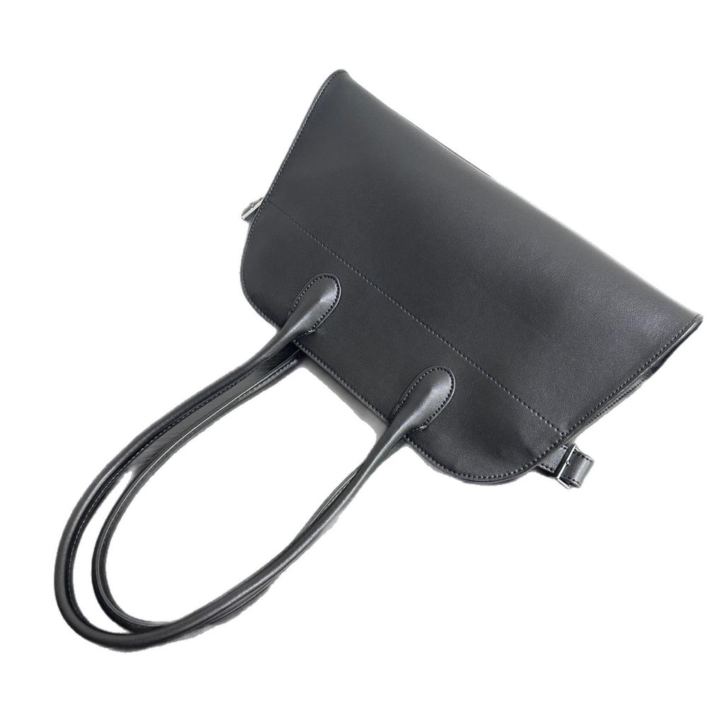 Minimalist style black tote bag women's large-capacity handbag commuter shoulder bag, new old money style underarm bag