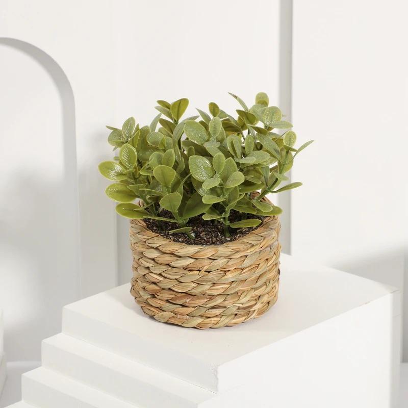 1Pc Potted Plant Small Fake Plants Indoor Home Decor Decorative Pot for Living Room Office Decoration Realistic Faux Greenery