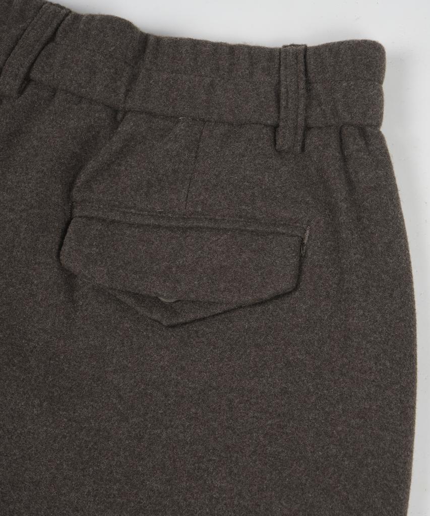 BIRBANTE Wool Blend C.L Fit Elastic Waist Wide Pants - Brown