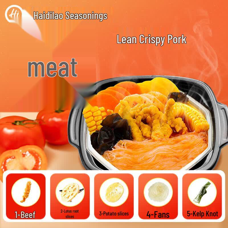 Casserole chaude auto-chauffante Haidilao (Tomate & Épicé avec Porc Croustillant)