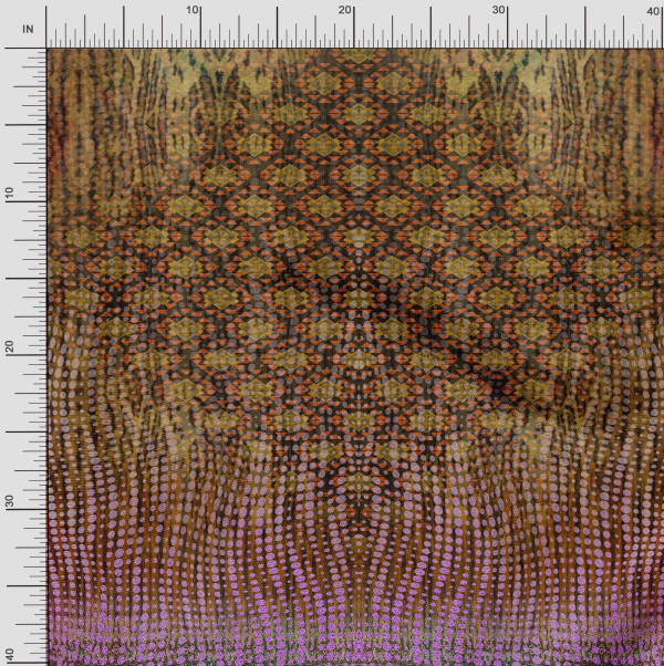 Soimoi Japan Crepe Satin Fabric Ethnic Panel Print Fabric by the Metre 42 Inch