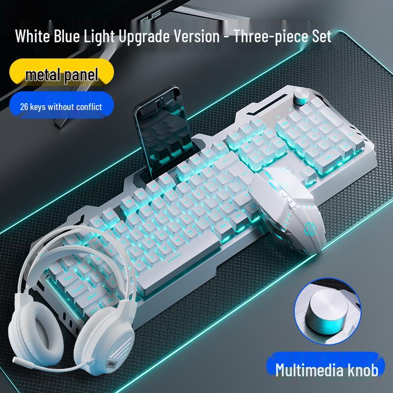 Muzama Gaming Keyboard, Mouse, and Headset Set – Wired/Wireless Esports Peripherals