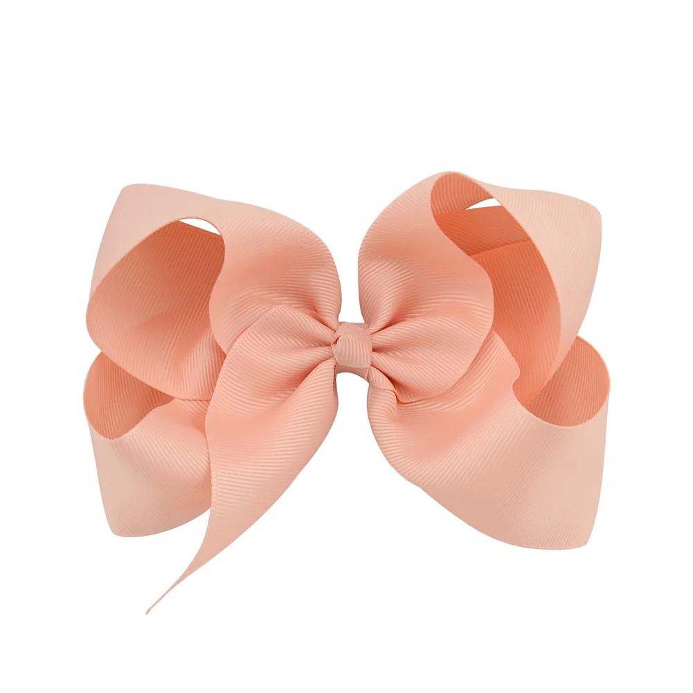 BABY BOWS 1Pcs 6inch Solid Colors Grosgrain Ribbon Hair Clips for Girls Large Hairpins Boutique Barrettes Kids Hair Accessories