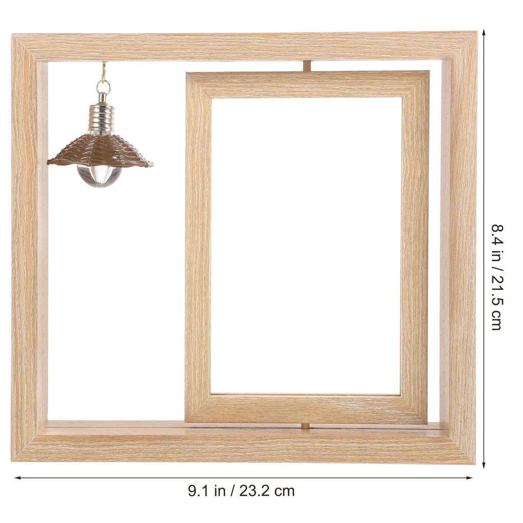 Double Sided Rotating Wood Photo Frame Unique Rotating Picture Frame Home Decoration Bedroom Desktop Photo Storage Display