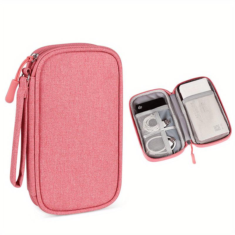 

Data Cable Travel Storage Bag Portable Electronic Accessories Digital Cellphone Power USB Charger Packing Cube рожевий