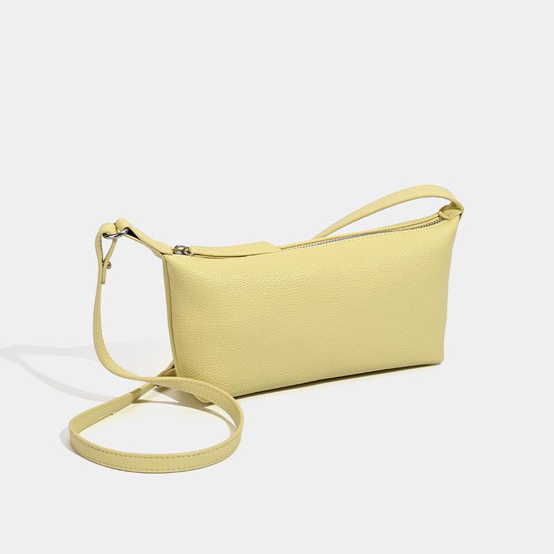 

Spring new simple and versatile shoulder messenger bag PU texture pillow bag versatile commuter armpit bag жёлтый