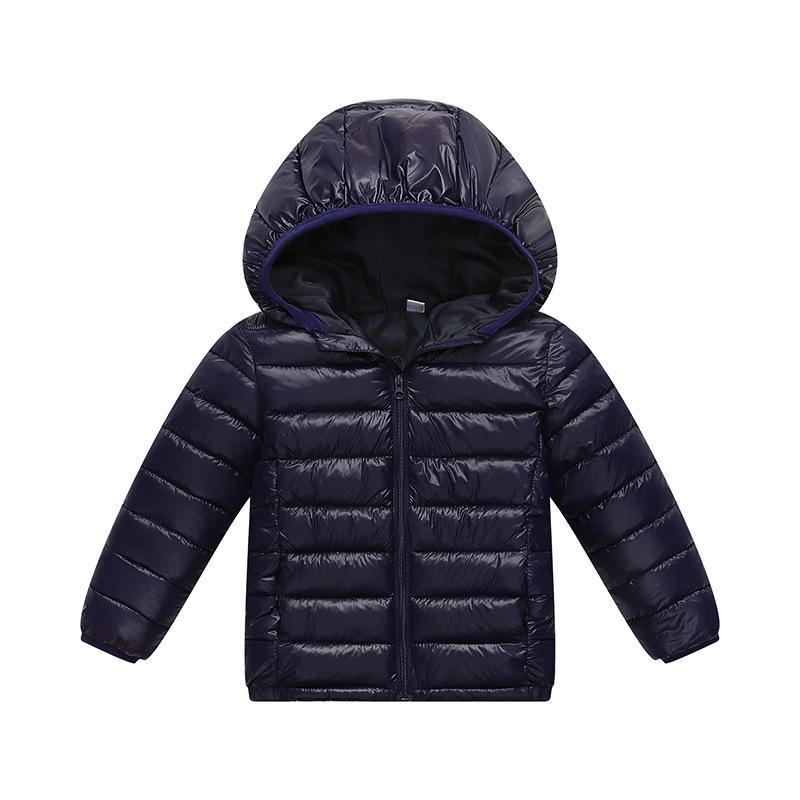 2025 Winter Kids' Down Cotton Jacket - Boys & Girls Solid Color Lightweight Coat for Autumn & Winter