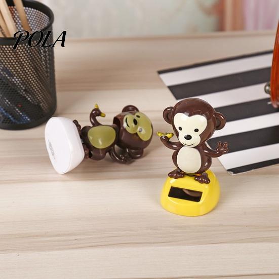 Banana Holding Monkey Figure Solar Car Ornaments, Shaking Head Toy, Toy Figure, Dashboard Swinging Interior Decoration Ornaments
