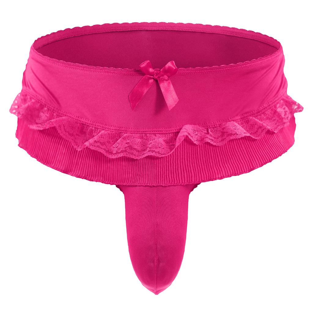 Ropa interior para hombre Sissy Braguita de Tanga con Volantes y Falda Nudo de Lazo Tiro Bajo G-String Bikini Briefs Falda Mini Plisada Skater Gay Ropa interior