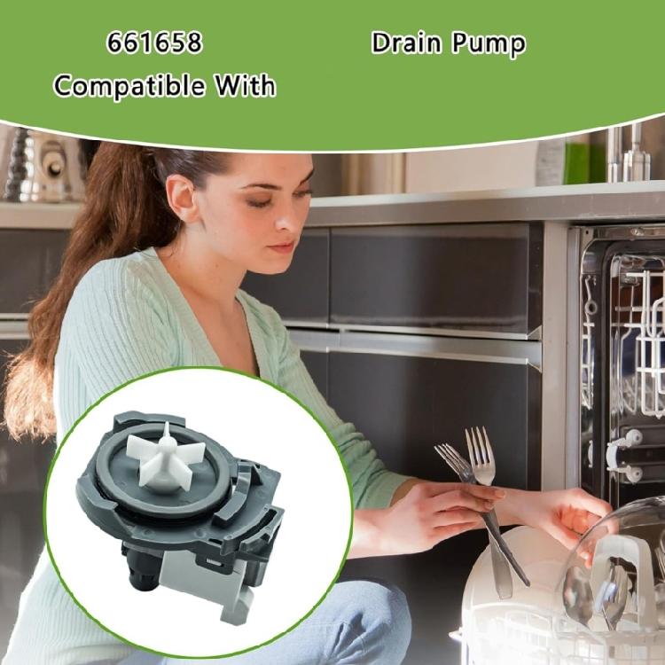 High Efficiency Dishwasher Drain Pump Plastic Construction Quiet Operation Easy Installation Corrosion Resistant Design