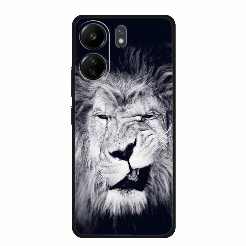 Phone Cases for Redmi 13C 13R Soft Silicone TPU Cover for Xiaomi Redmi13 C R Animal Wolf Funda Vividly Lion Tiger Capa 13 C R