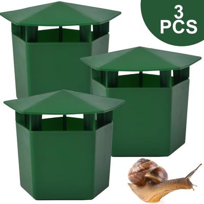 3PCS Green ABS Plastic Snail Cage Slug Catcher Tool Trap