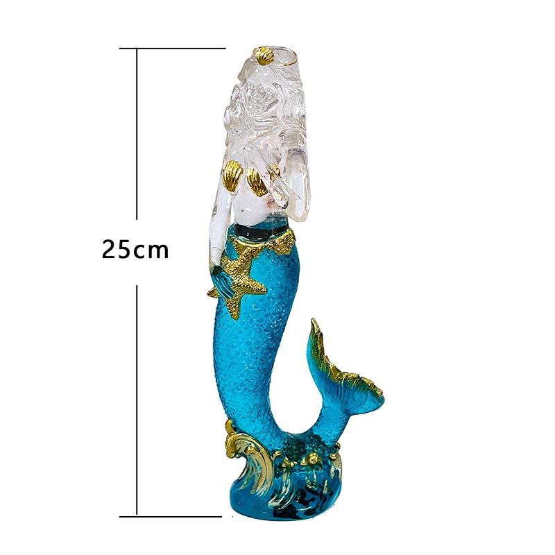 Crystal Resin Transparent Mermaid Miniature Figurine Creative Fairy Garden Home Decor Accessory for Living Room