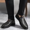 Men's Business Shoes Genuine Leather Soft Moccasins Comfortable Casual Shoes for Men Autumn Solid Black Men Sneakers