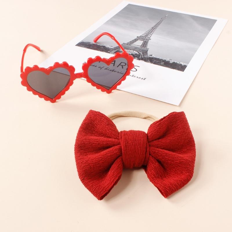 Baby Girls Headband Sunglasses Decor Kit Children Kids Supplies Seaside Beach- Accessories Bows Hair Band & Sunglasses