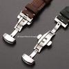 20mm 22mm Stitching Cowhide Strap for Omega for Wrist Bracelet for Seiko Vintage Leather Watch Band Butterfly Buckle Bracelet