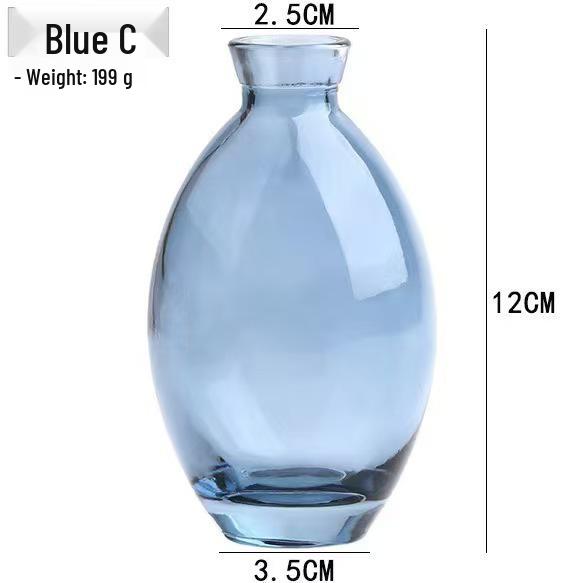 Lux Mini Colored Glass Vase Set for Hydroponic Flowers - Transparent Decorative Ornaments for Living Room