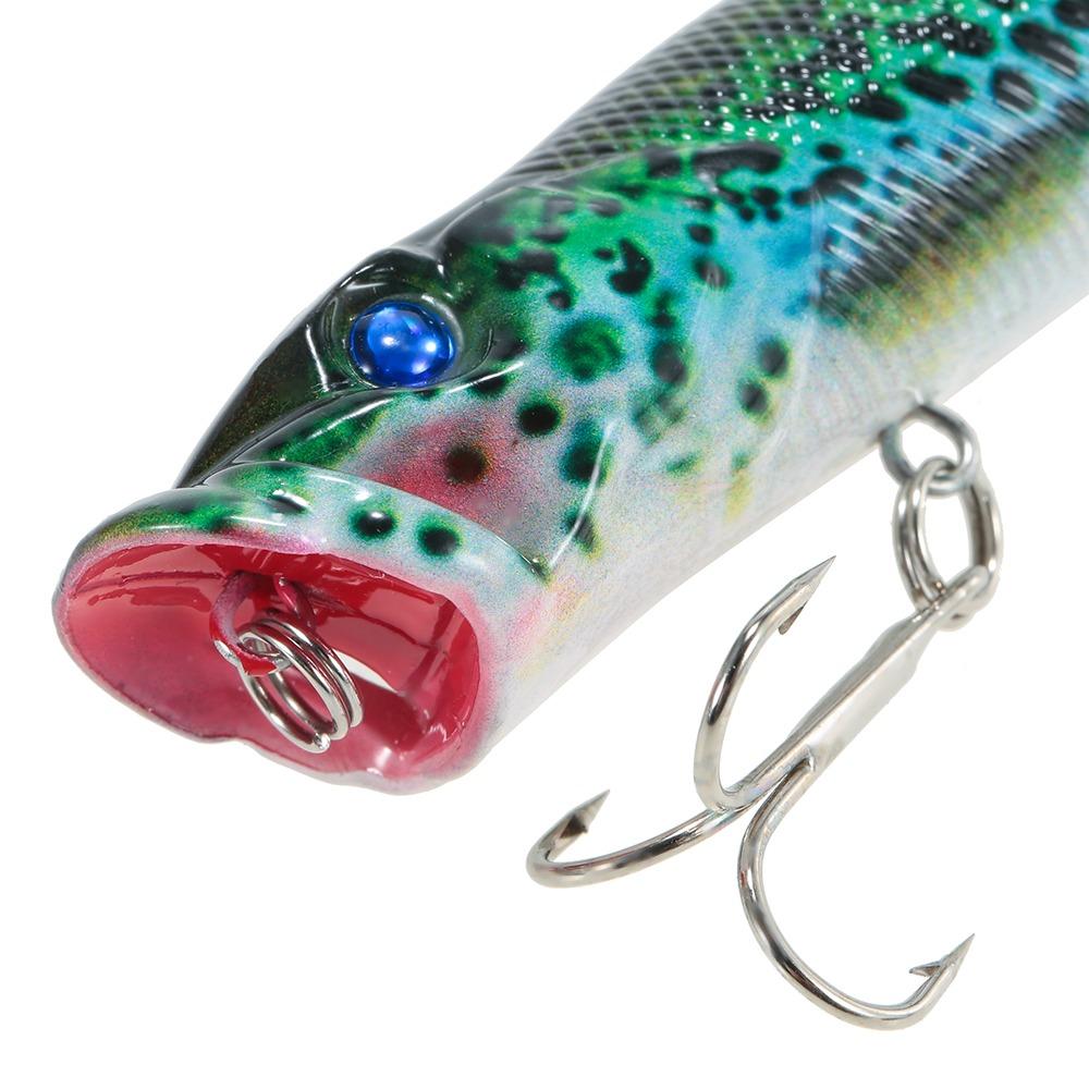 4PCS 9.5cm/12g Topwater Popper Lure with Double Hooks Fishing Lure Pike Fishing