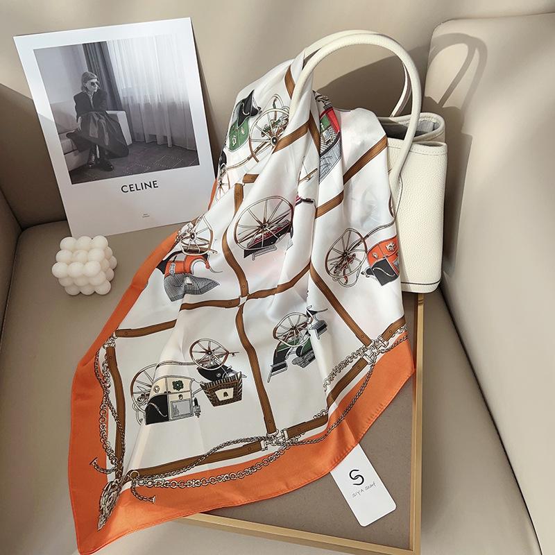 

Звездный ретро шелковый платок-бандана с узором «цветок кешью», новый универсальный высококачественный маленький квадратный платок для повязывания на голову 70*70cm