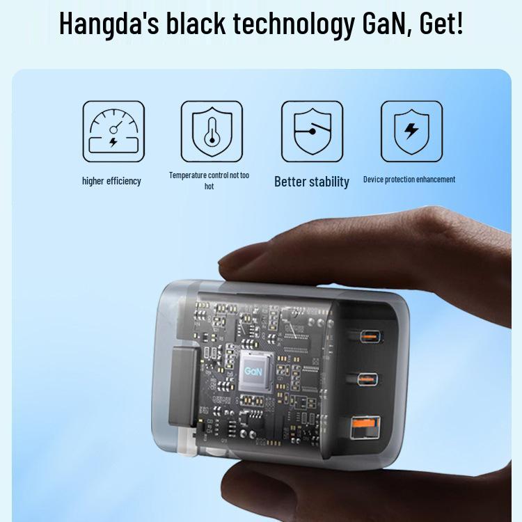 65W GaN PD Charger for Apple, Huawei, Xiaomi Phones, 35W Fast Charge, MacBook Compatible