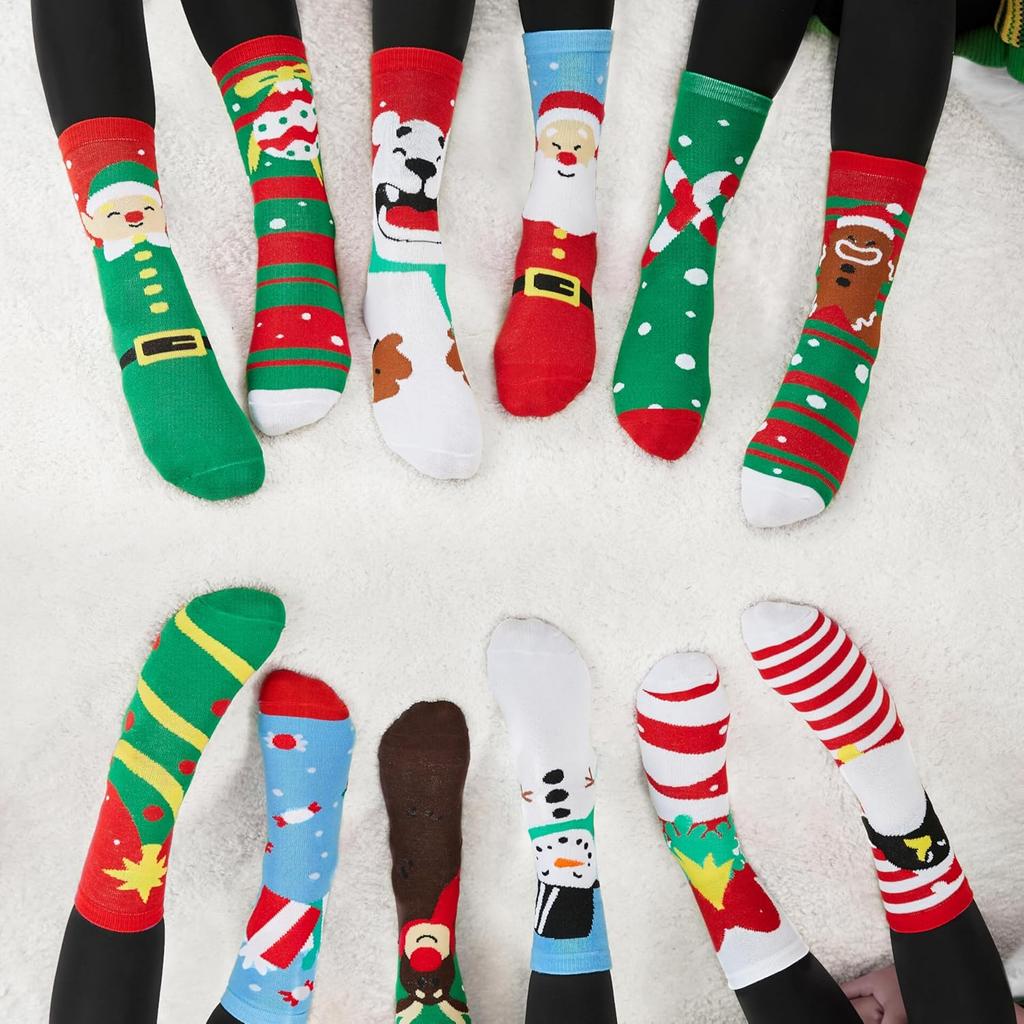 Pairs Christmas Socks Crew Women Holiday Birthday Gift JOYFY 12 for or Entertaining Play Safe Kid Friendly Fun 2
