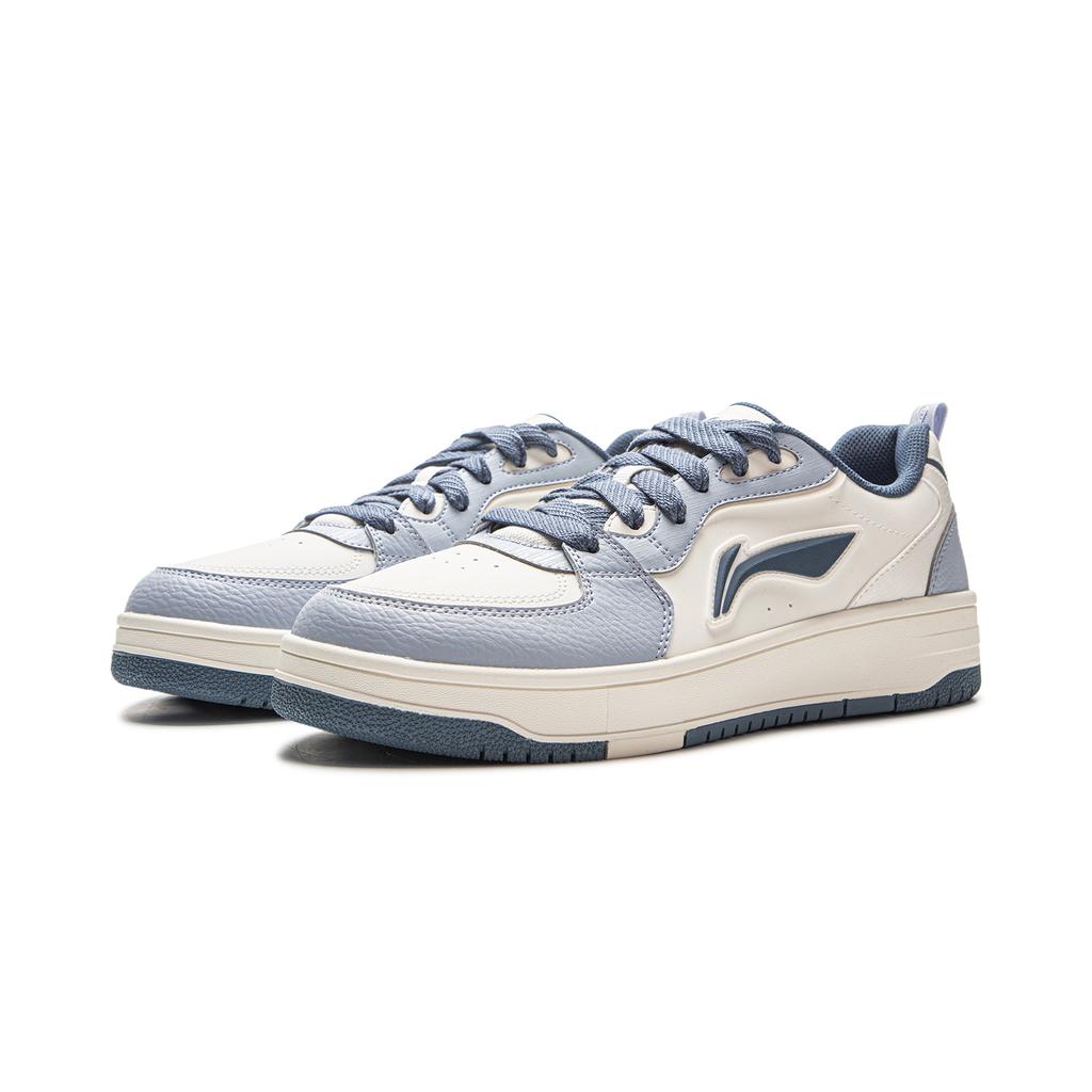 new LiNing Tianji Soft Slip Resistant Abrasion Resistant Shock Absorbers Low Top Skateboard Shoes Men's White Blue