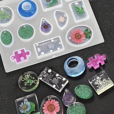 141Pcs Crystal Drip Mold Set - DIY Jewelry Earrings Pendant Silicone Molds for Epoxy Resin Keychain