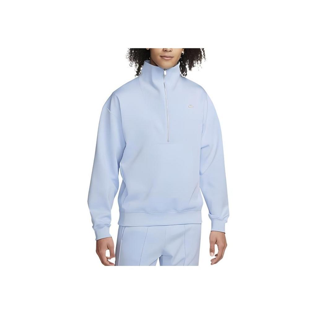 Nike Letter Logo Print Half-Zip Stand Collar Sweatshirt Men Tops Blue DQ4238-425