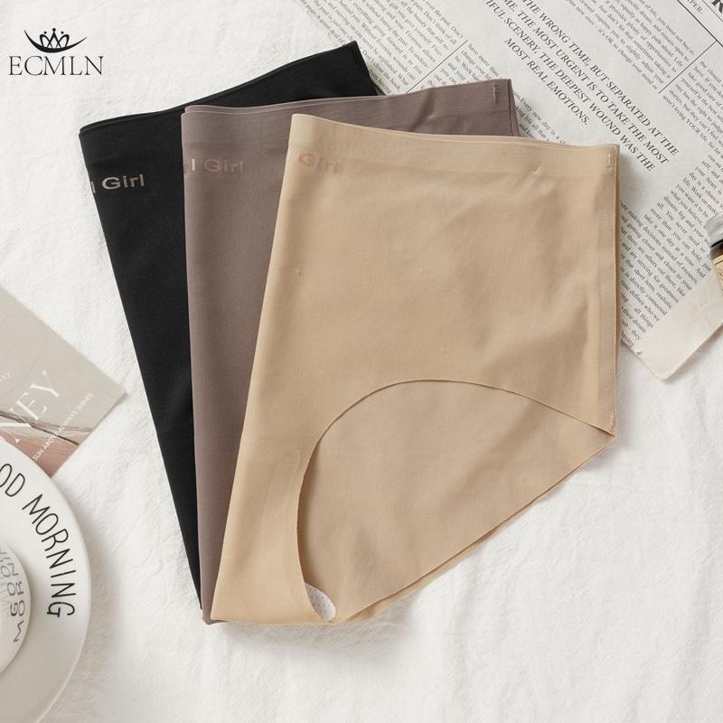 Women Summer Ice Silk Seamless Underwear Panties Lightweight Comfortable Mid-waist Panties Briefs Underpants