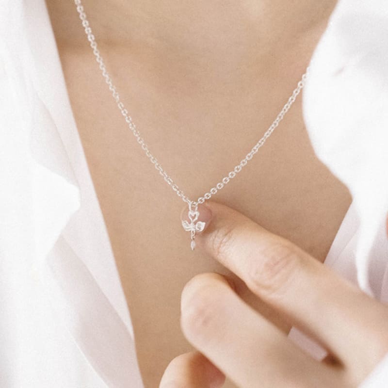 Baked Alaska [SILBER] Kussender Schwan Halskette mit Kette