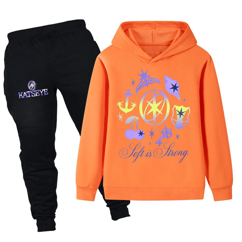 PB1314 Multi-color Kids Girls KATSEYE Print Long Sleeves Hoodie Pants Trousers Sets