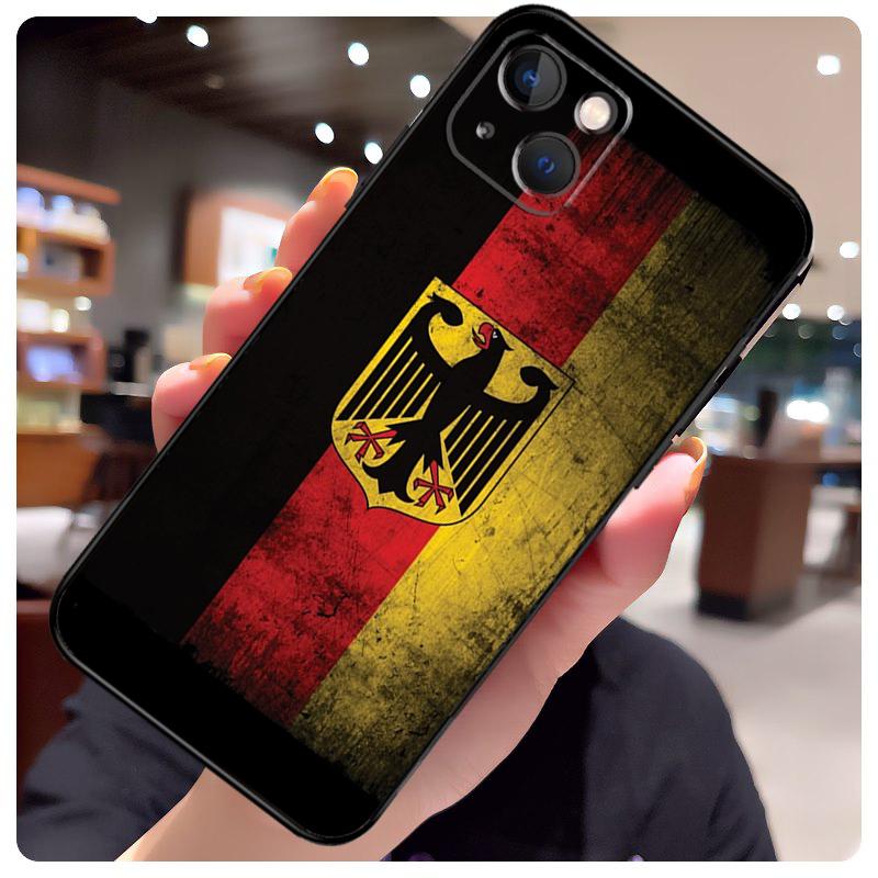 Deutschland Flagge Emblem Hülle Für iPhone 16 13 14 11 12 15 Pro Max X XR XS Max Plus 14 Plus Rückseite