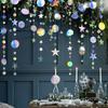 BetterJonny Paper Round and Party Room Wall Sparkling Party Decoration Kit Garlands, 4-Pack, Star-Shaped, Decorations, Decor, Wedding, Birthday,