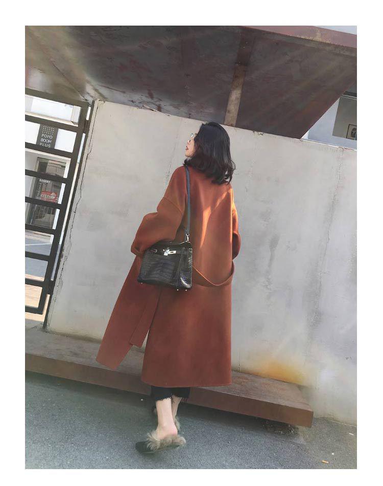 Ullkappa i Hepburn-stil, dubbelsidig - Mellång, bomullsvadderad, förtjockad för höst/vinter 2025, koreanskt mode för kvinnor