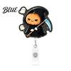 Halloween Badge Reel Retractable Reel Cute Pumpkin And Grim Reaper Design Acrylic Work Holder Smooth Pull Cord Clip for Nurse Doctor Teacher ID Card