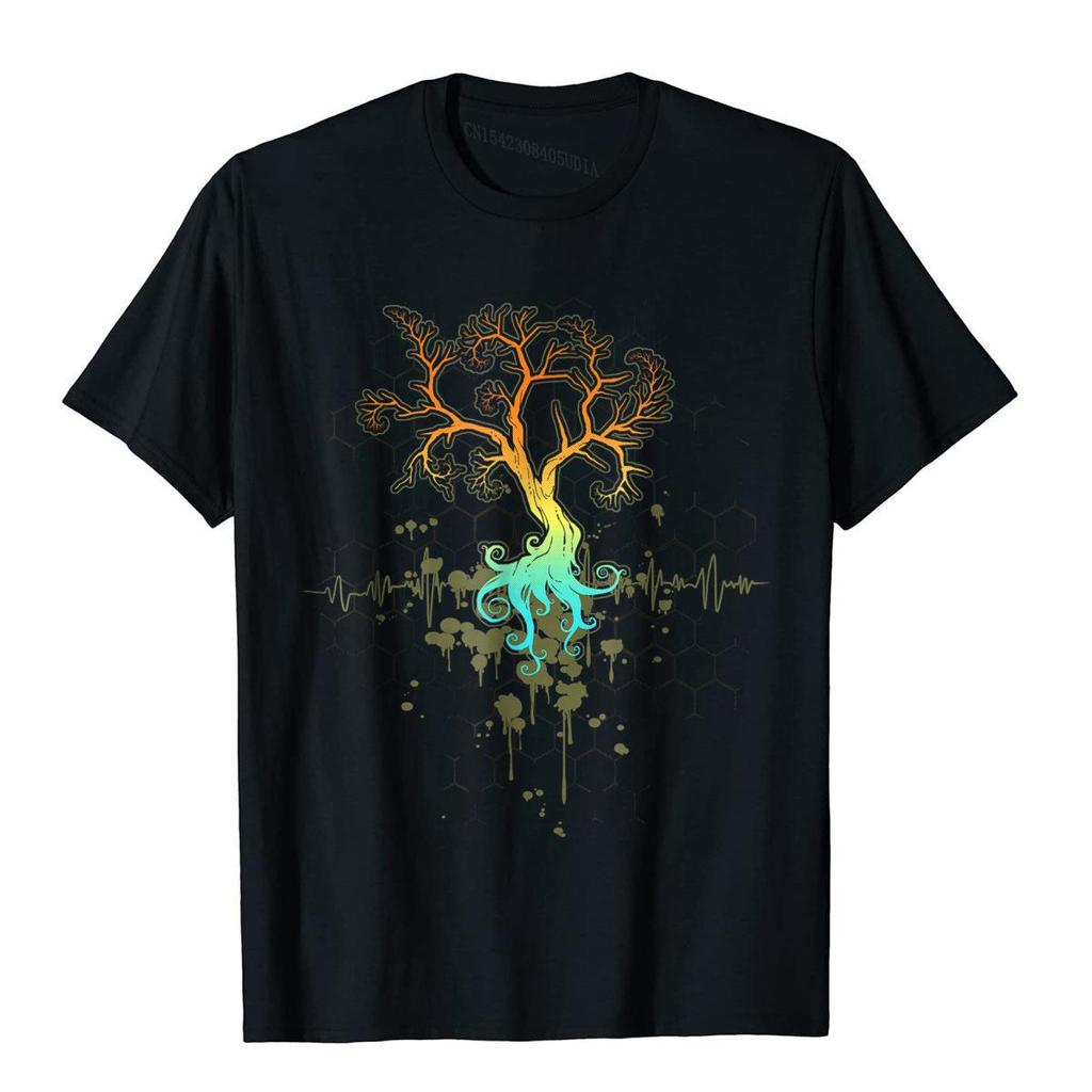Shirt.Woot Fractal Tree T-Shirt Tops & Tees Discount Street Cotton Men T Shirt Kawaii Men Clothing Moto Biker