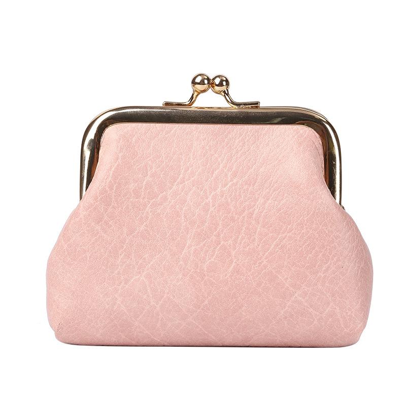 1Pc New Retro Change Bag Women's Short Wallet Buckle Candy Coin Bag Change Bag
