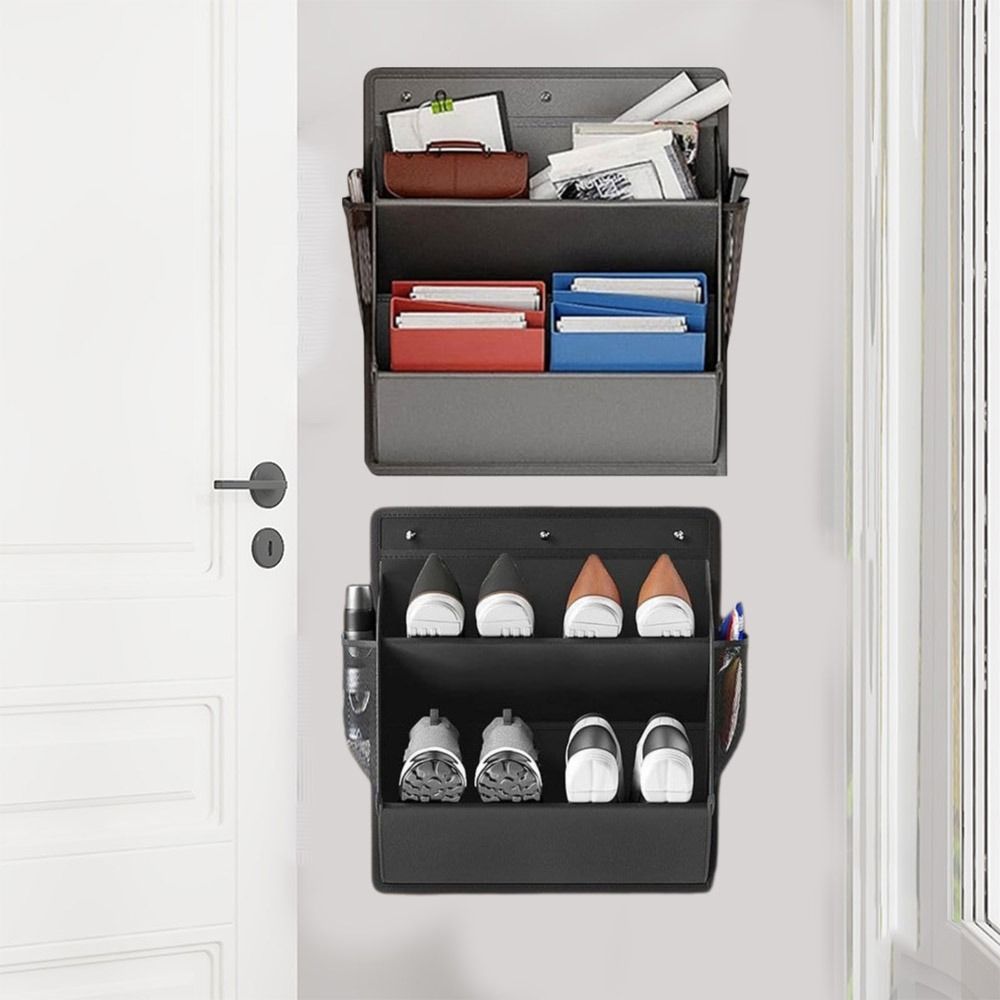 

Anti-Scratch Hanging Shoe Storage Bag Large Capacity Door Shoe Rack Entryway сірий