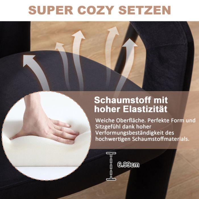 Chaise de salle à manger en velours (2 pièces),Chaise d'appoint tapissée,Chaise de salle à manger,Fauteuil,Chaise de loisirs,noir