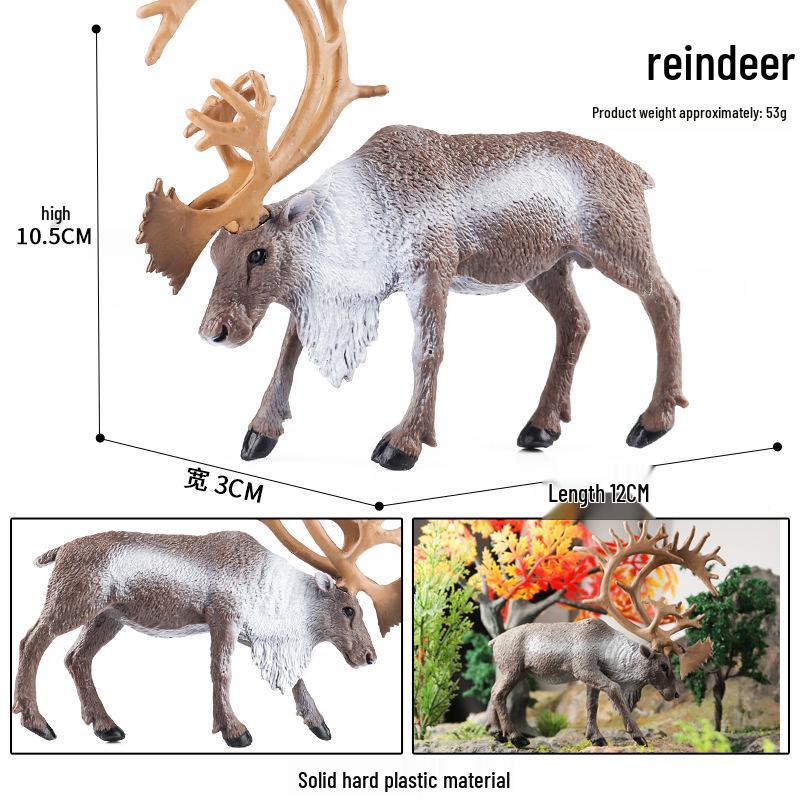 Realistic Animal Models: White Fox, White-tailed Deer, Arctic Fox Children's Gift Toys