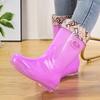 Non-slip short rubber shoes rain shoes women's summer rubber boots jelly waterproof shoes transparent medium tube plastic laundry overshoes
