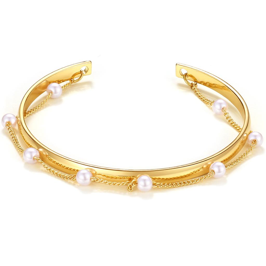 Korean Jewelry Industry, Retro Pearl Diamond Irregular Punk Style Bracelet, Korean Version of Simple Multi-layer Jewelry Set