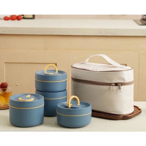 Thermos Insulated Lunch Box, Soup Jar, Vacuum Insulated Soup Lunch Set, Large Capacity, 2-Tier/3-Tier, Stainless Steel, Vacuum Insulated, Keeps Food W