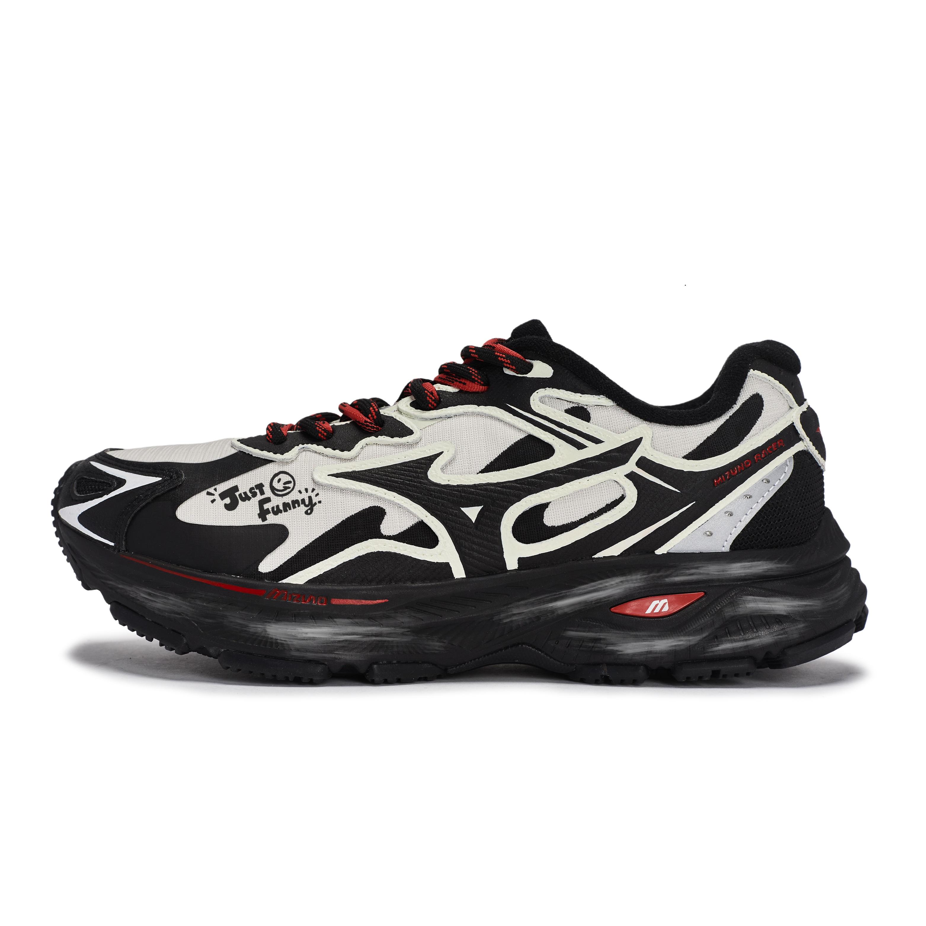 Mizuno Racer S Low top Running Shoes Unisex Black White Red D1GH263503(Team1492-) 40