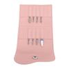 16 Holes PU Nail Drill Bits Storage Bag Dust Proof Water Resistant Nail Drill Bits Holder Container with 8pcs Nail Drill Bits Pink