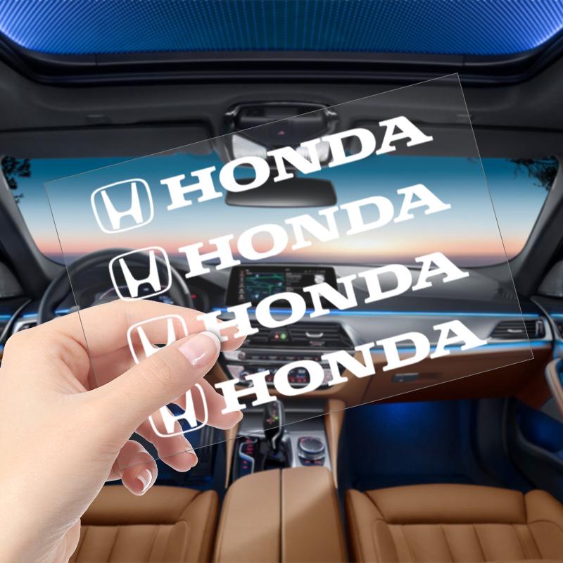 4Pcs Car Door Handle Stickers Tire Rear View Mirror Decals For Honda Fit Mugen Insight Type S R VTEC DOHC Modulo Vezel Legend