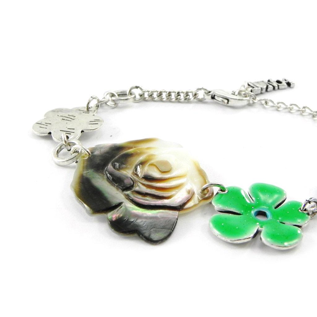 NOA [I4936] - Bracelet Créateur 'Vahiné' vert bleu