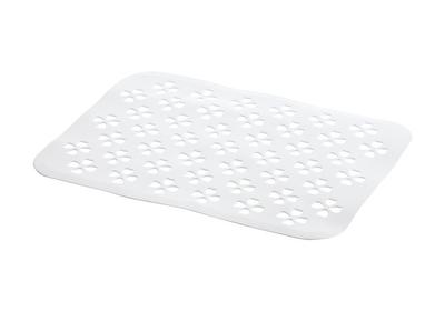 Richell Sink 45 X X Rubber Sink Clover Antibacterial Treatment Mat, White, 32.5 0.6 Cm, Shelly, Mat, Pattern,